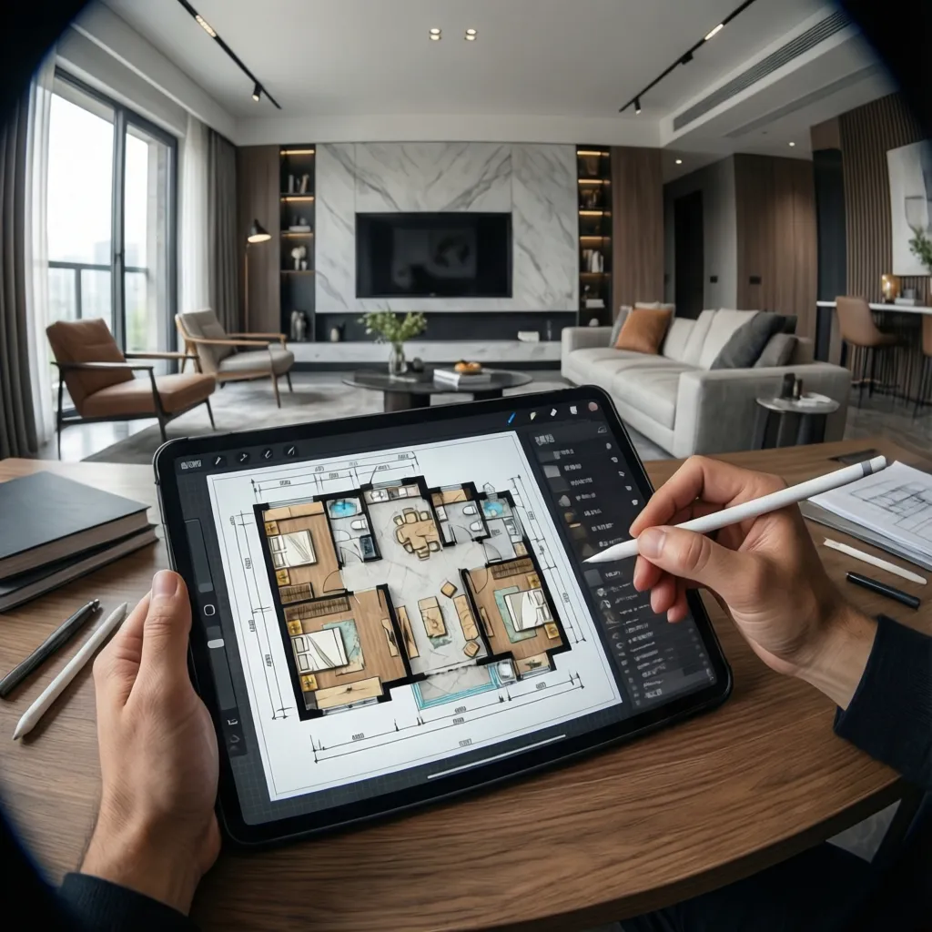 Programa de diseño 2D de interiores para tablet