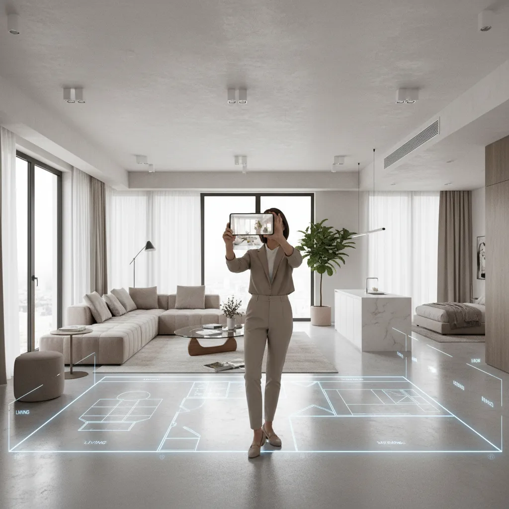 home layout visualization paired with property walkthrough recording