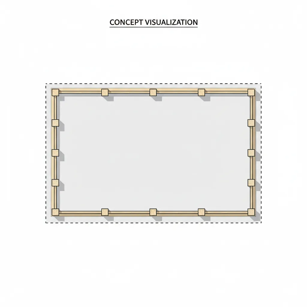 comparison diagram showing property boundary line and fence line