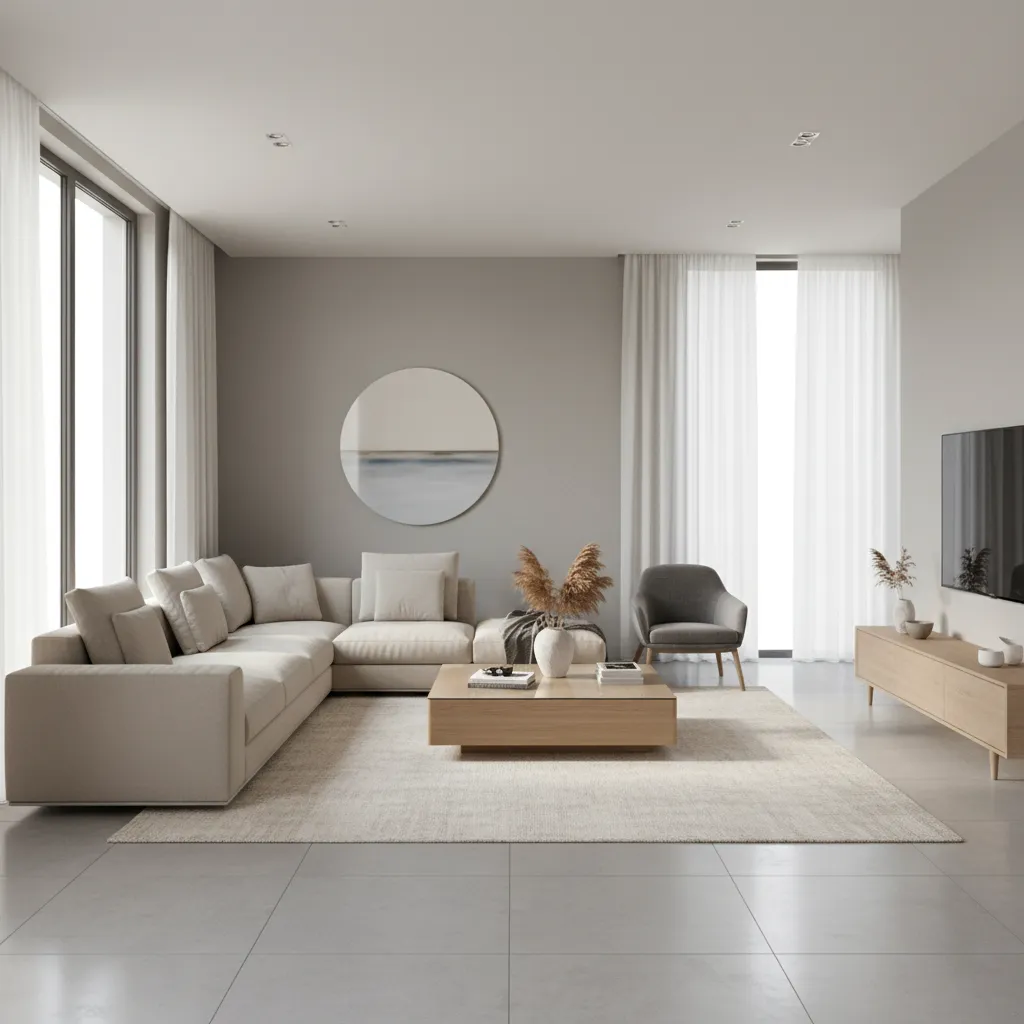 Comparación visual de proporciones correctas de muebles en un salón