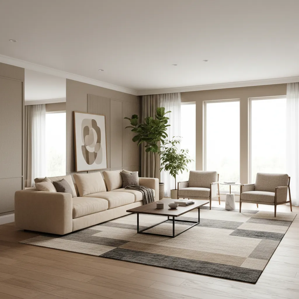 salón con muebles bien proporcionados al espacio