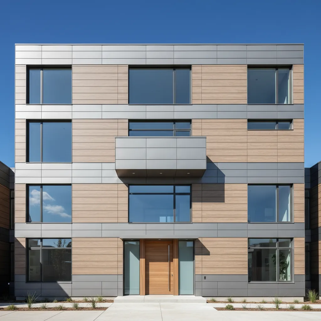 Fachada con ventanas alineadas y proporciones equilibradas