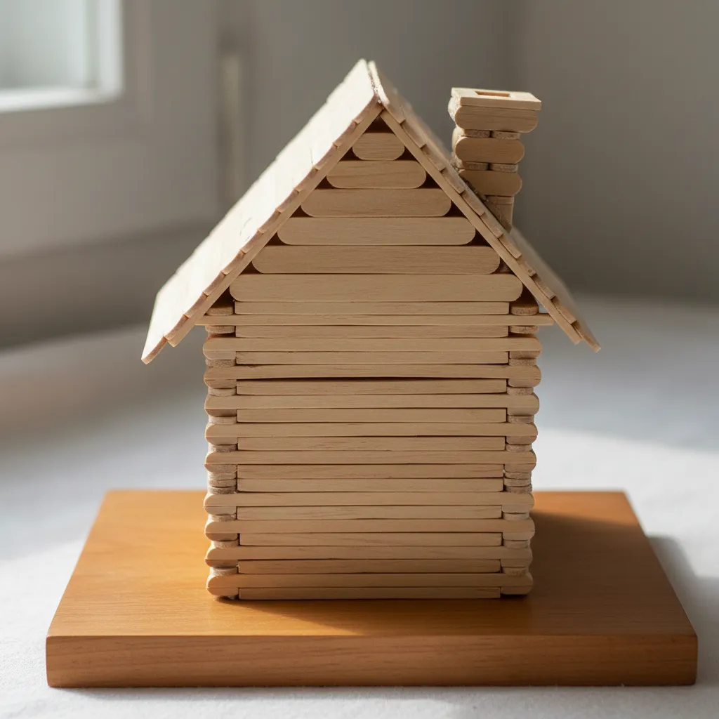 Model rumah stik es krim dengan proporsi seimbang