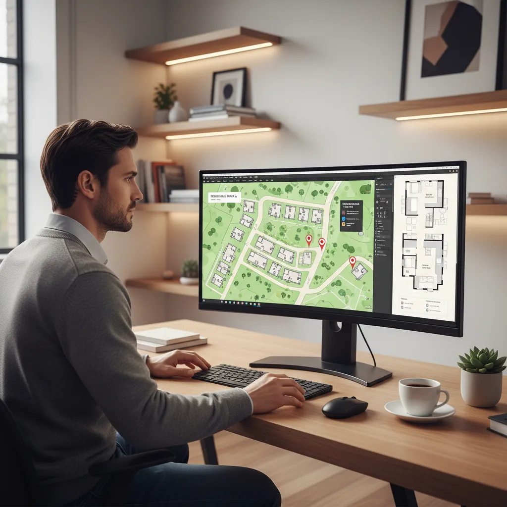 Proses membuat denah lokasi rumah menggunakan software desain