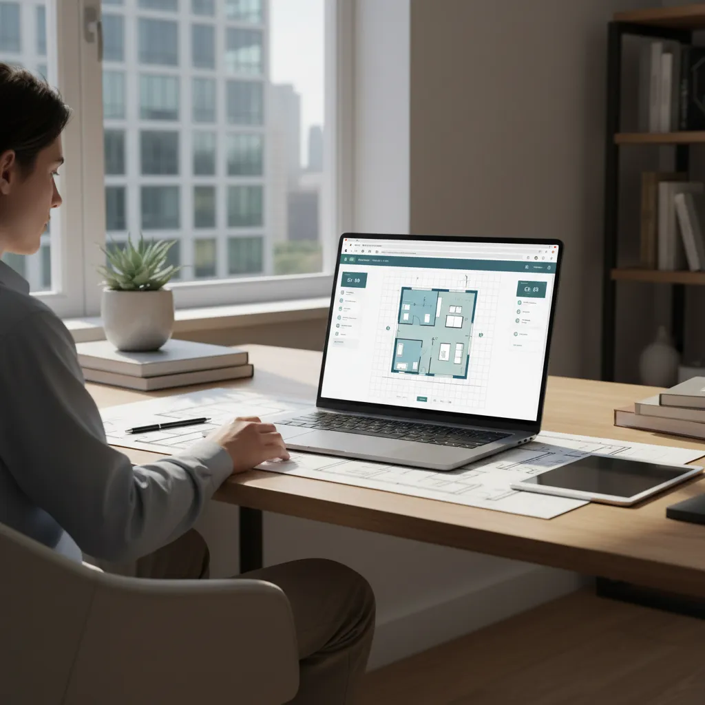 Proses membuat denah rumah menggunakan software online