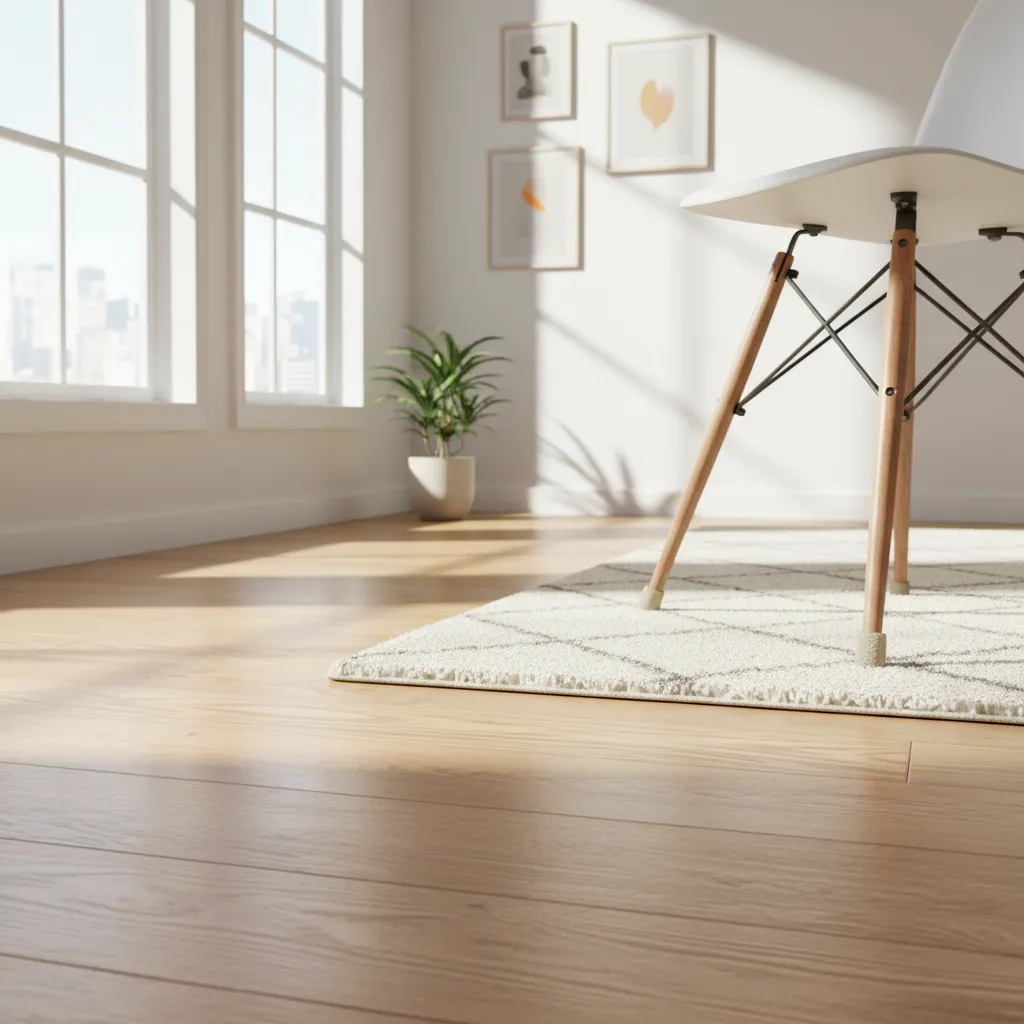 felt furniture pads and area rug protecting hardwood floor surface