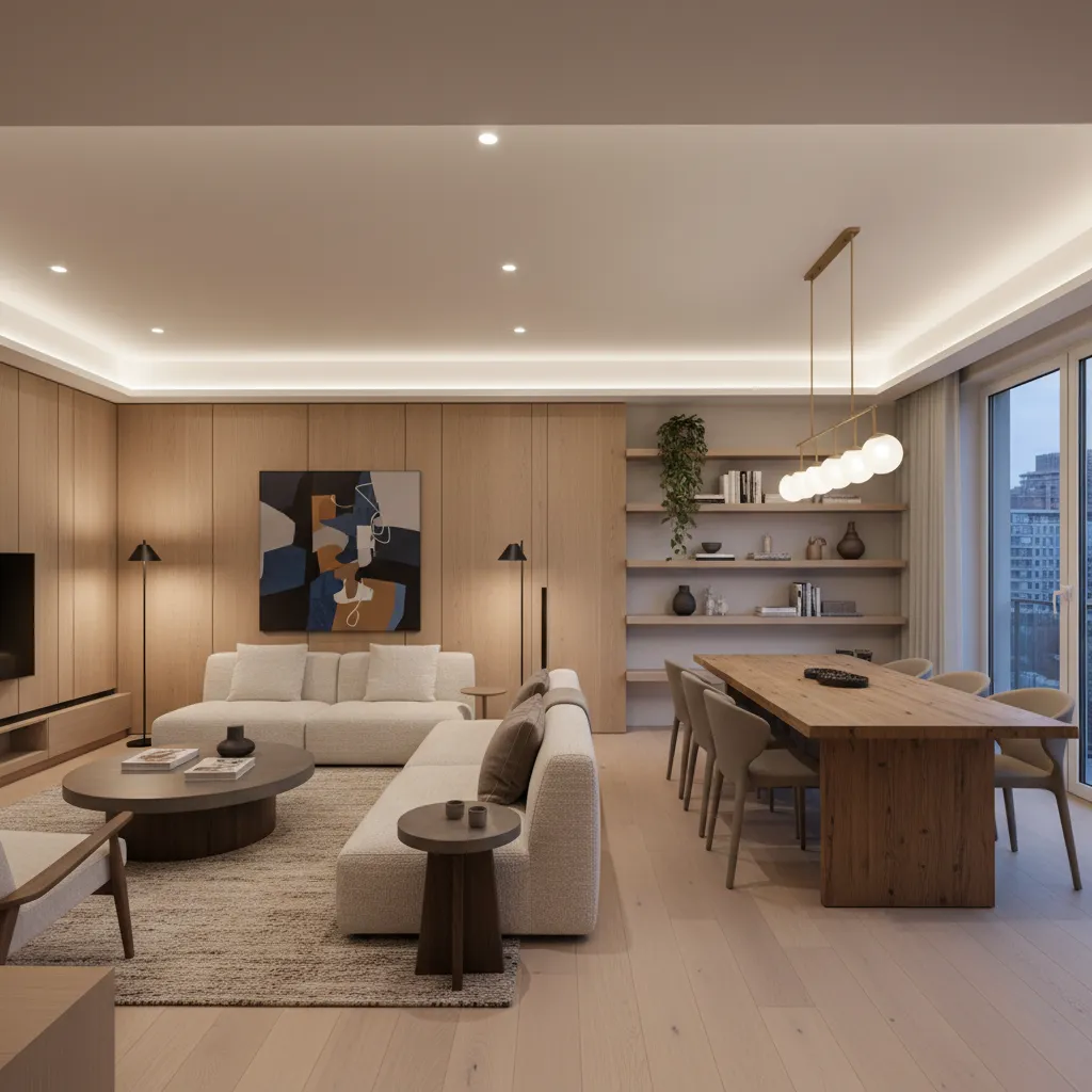Apartamento moderno con diseño interior equilibrado