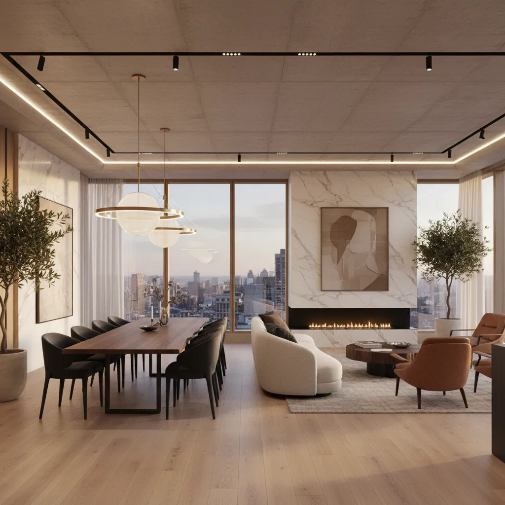 Apartamento moderno completamente diseñado con estilo contemporáneo