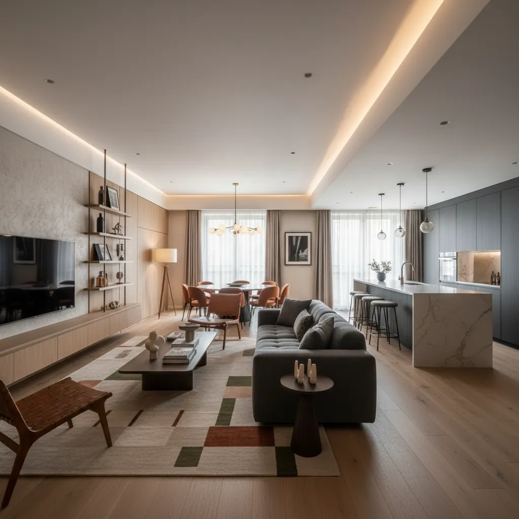 Proyecto de interiorismo terminado en una vivienda contemporánea