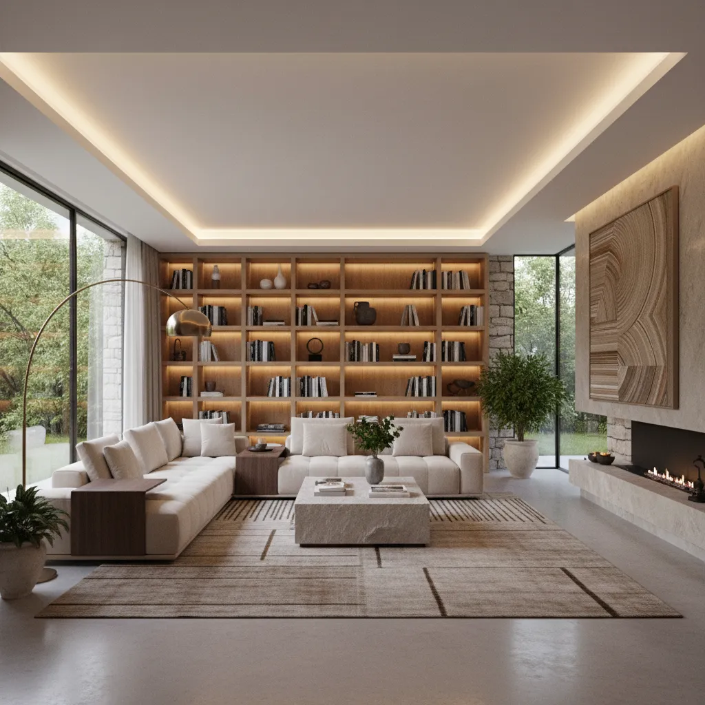 Proyecto de interiorismo residencial con mobiliario moderno y distribución optimizada