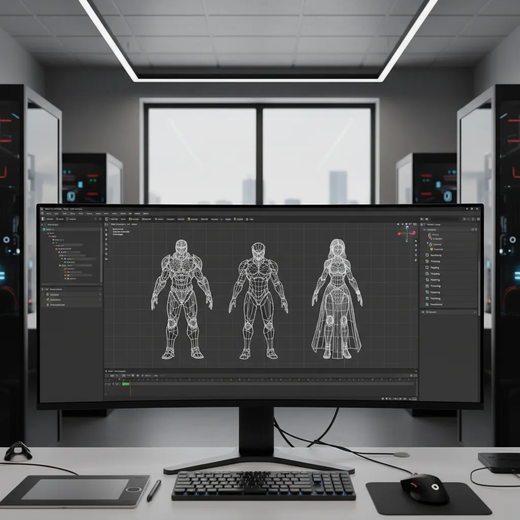 3D models imported into a workspace for editing after extraction