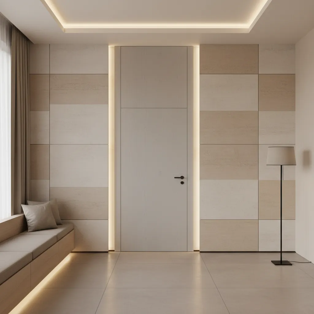 Puerta interior alta de diseño moderno en vivienda de lujo