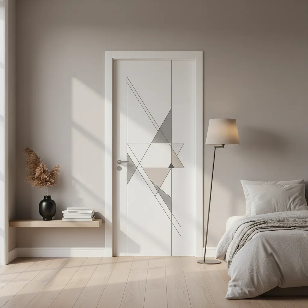 Puerta interior con vinilo decorativo moderno