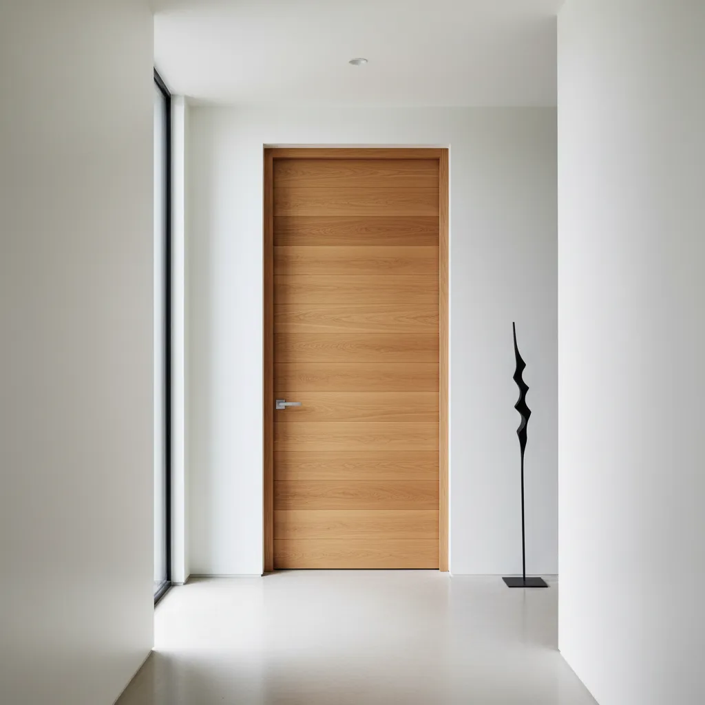 Puerta interior de madera con diseño moderno
