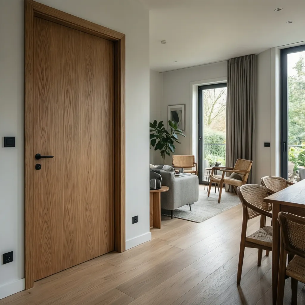 Puertas interiores modernas de madera roble claro