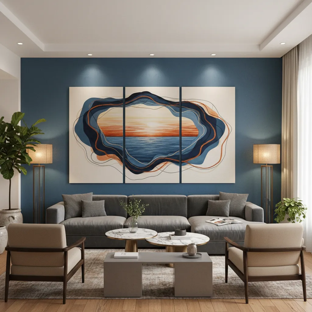 Salón con una pared de acento que funciona como punto focal