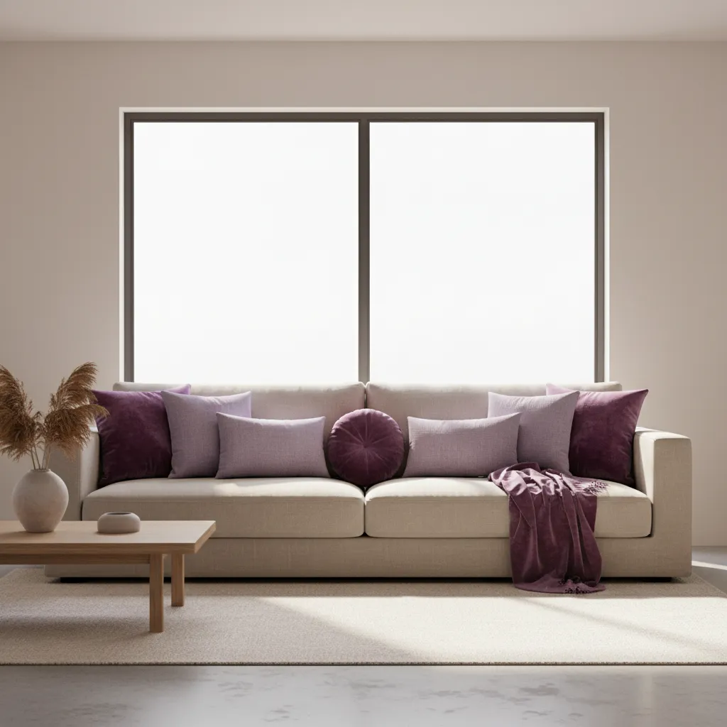 How to Optimize Purple Pillow Placement for Sofas, Beds, and Accent Chairs