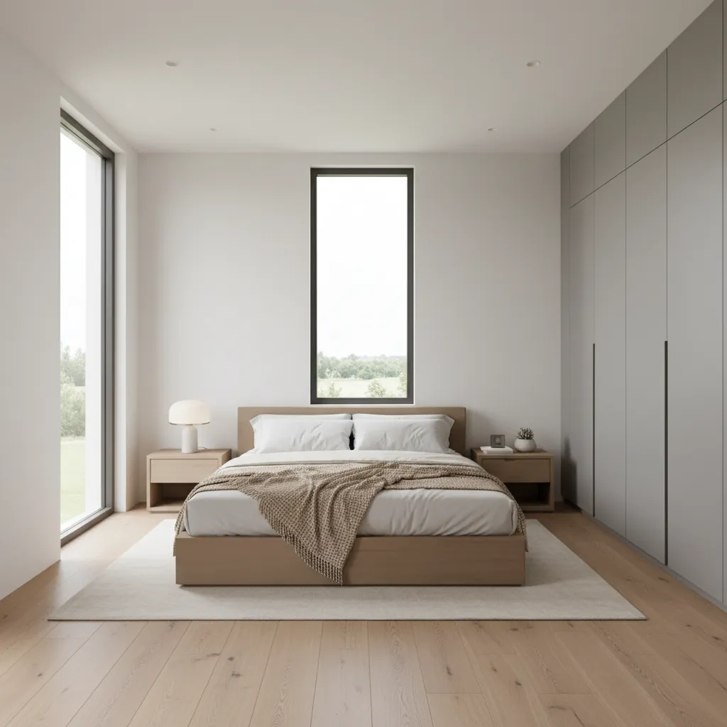 quarto moderno bem iluminado em casa sobrado