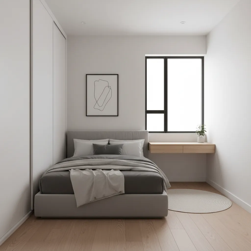 quarto pequeno bem planejado em casa de dois quartos