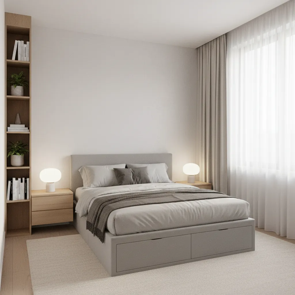 Smart Storage Solutions Around a Queen Bed in Small Bedrooms