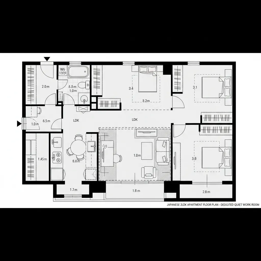 一室を「静」として閉じる