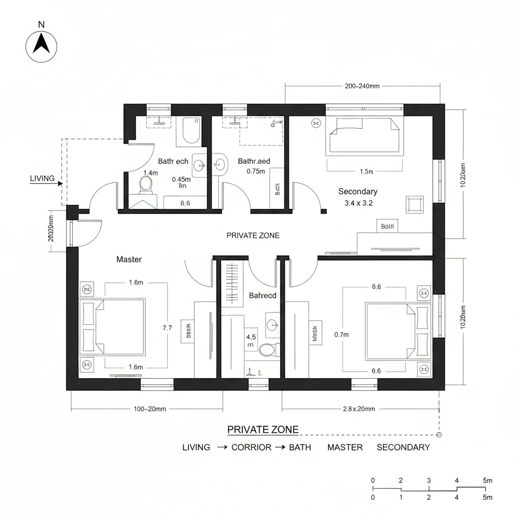 Quiet Spine: Bedroom Pair with Acoustic Thresholds