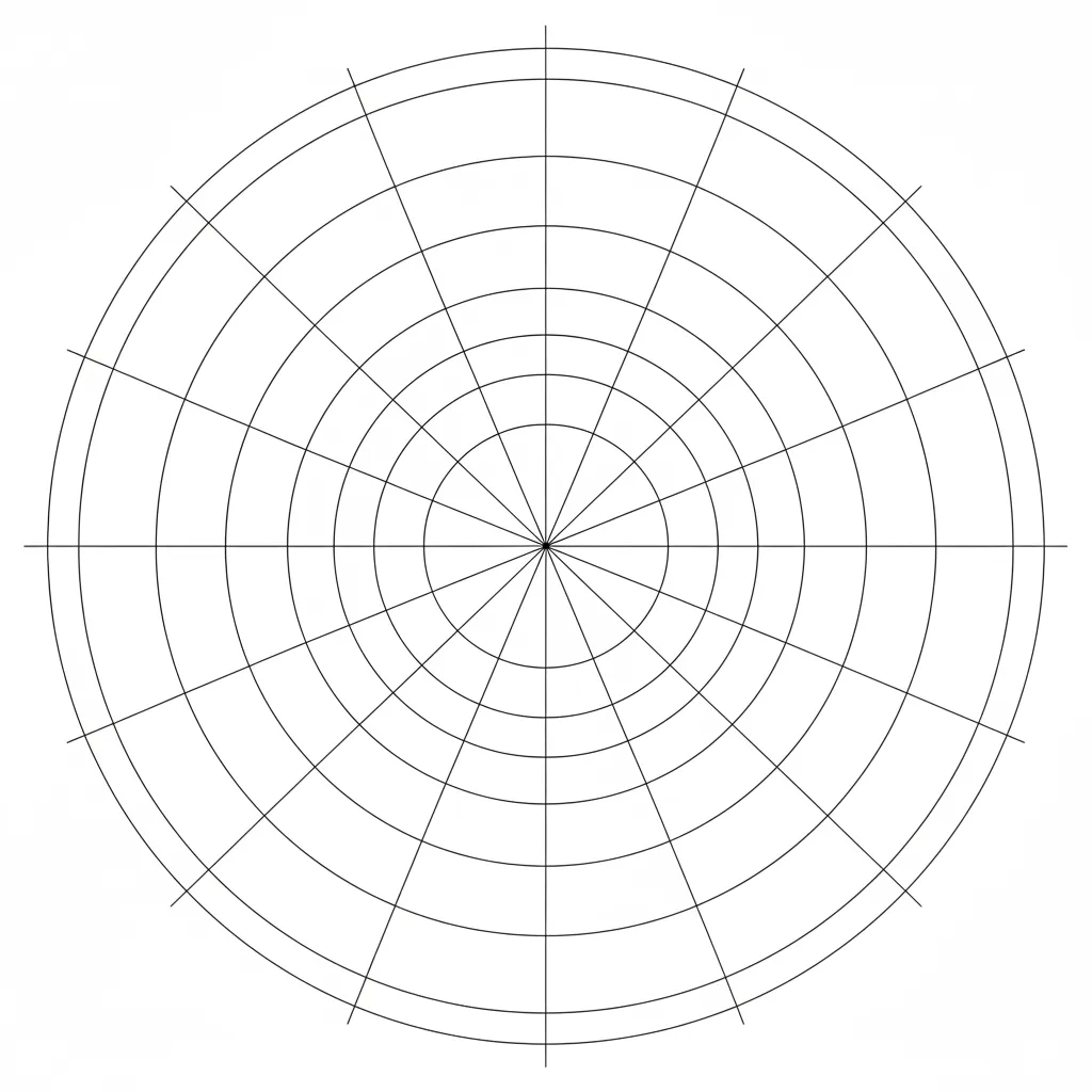 diagram showing radial floor plan geometry with arcs and circular measurements