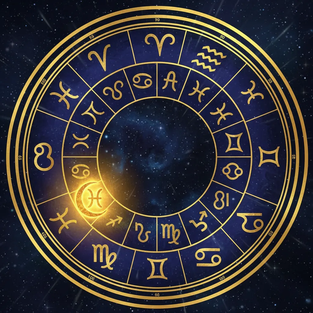 Astrology illustration symbolizing Rahu in the 8th house transformation theme