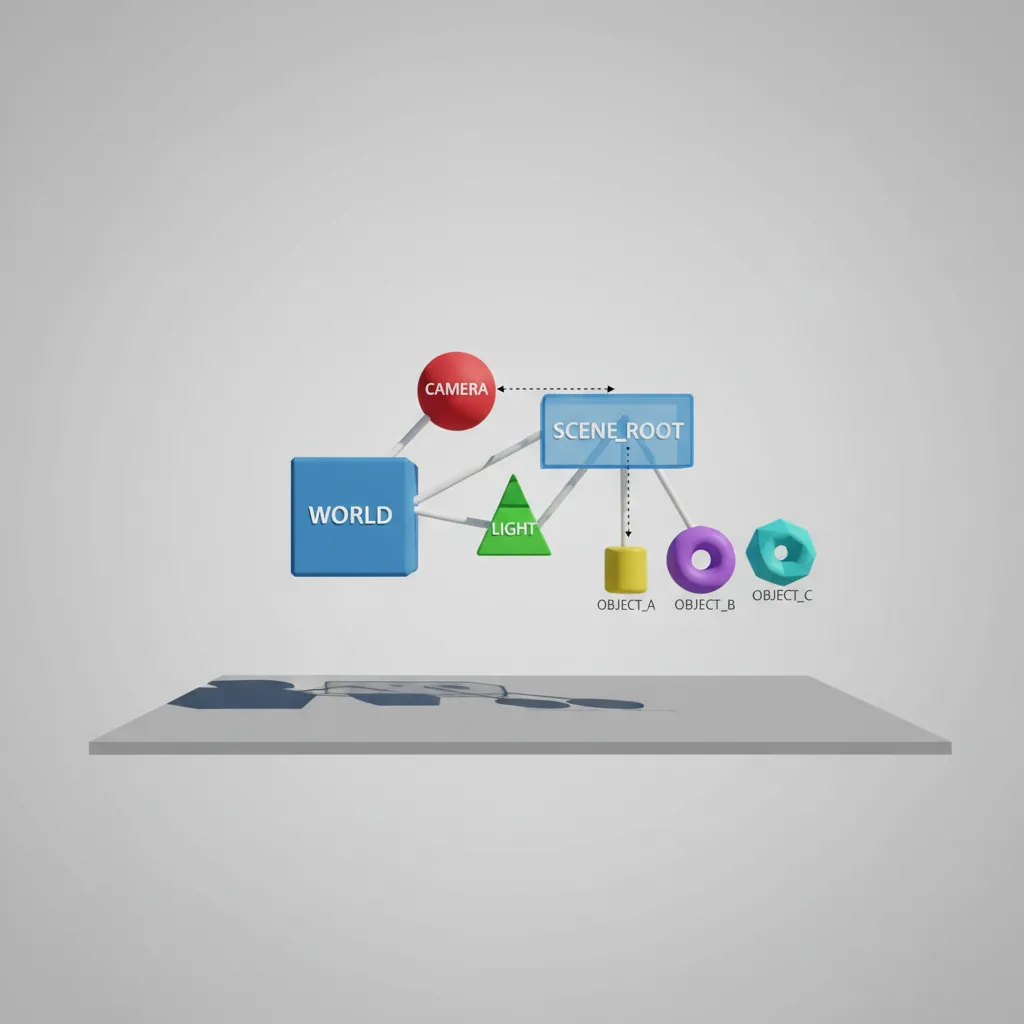 Simple Android 3D scene with camera lighting and objects