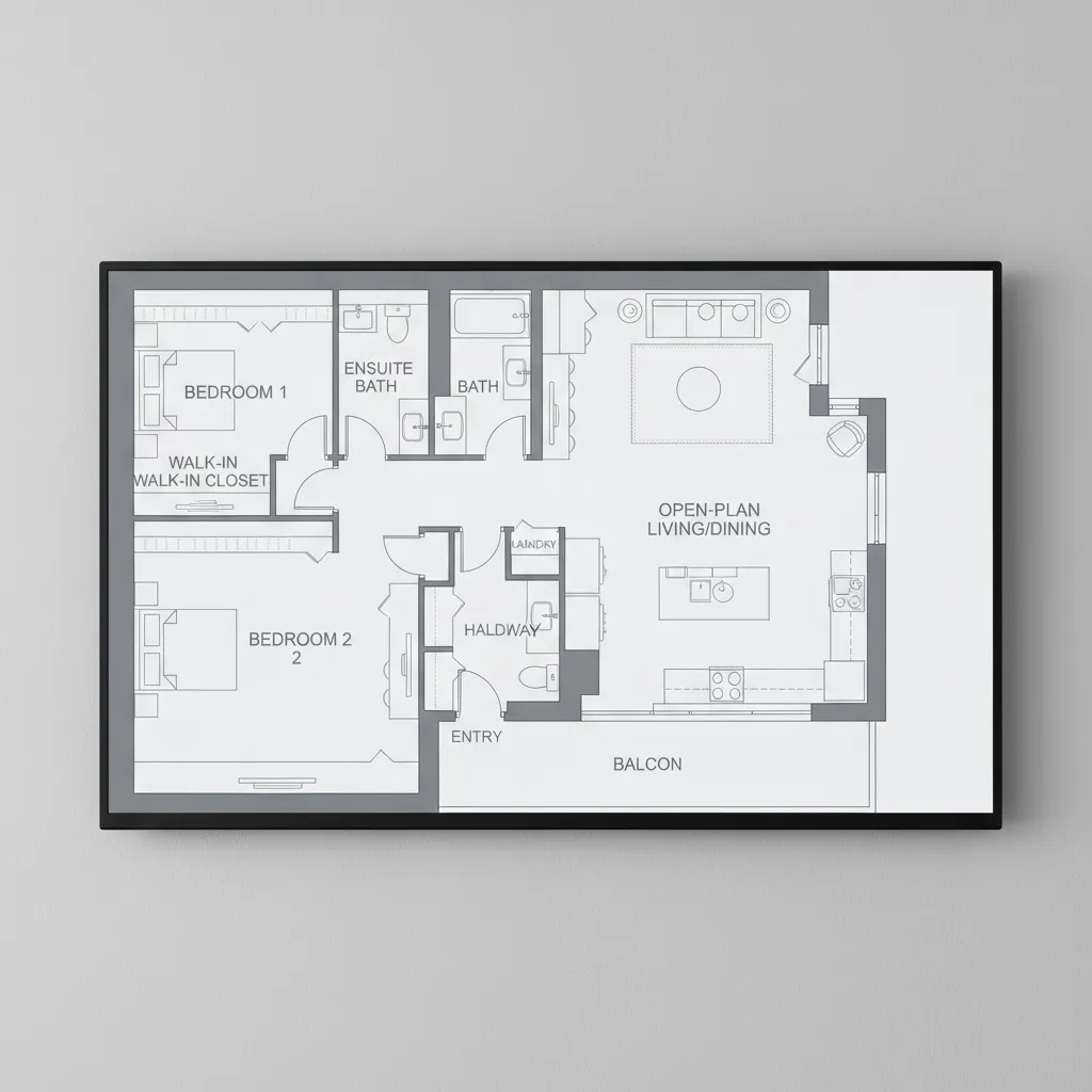 Simple residential floor plan used in a real estate property listing