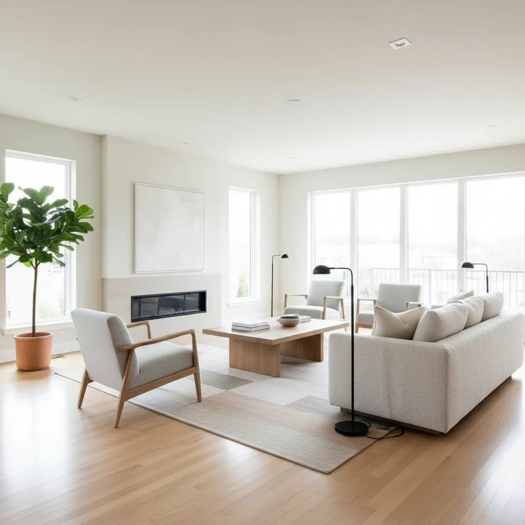 Bright staged interior optimized for real estate listing photography