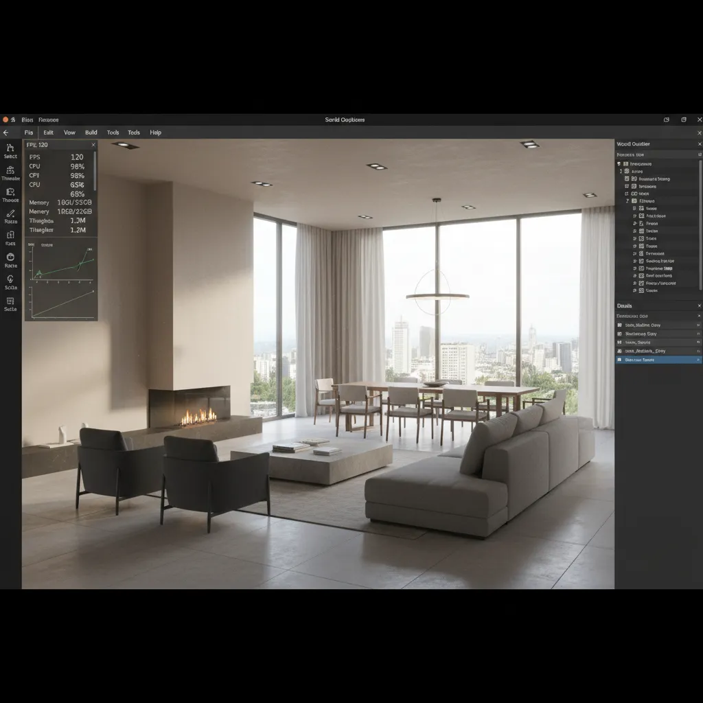 3D model performance testing inside a real time rendering engine environment
