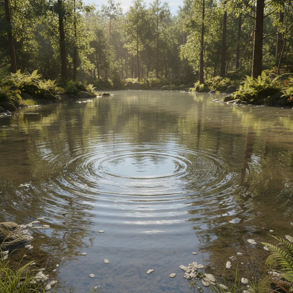 Real time water shader with reflections and ripples in a game engine