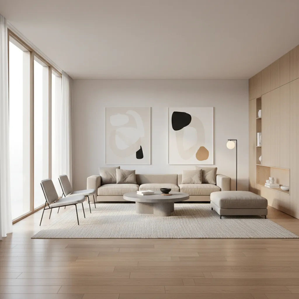 Hình ảnh nội thất phòng khách hiện đại được render 3D chân thực
