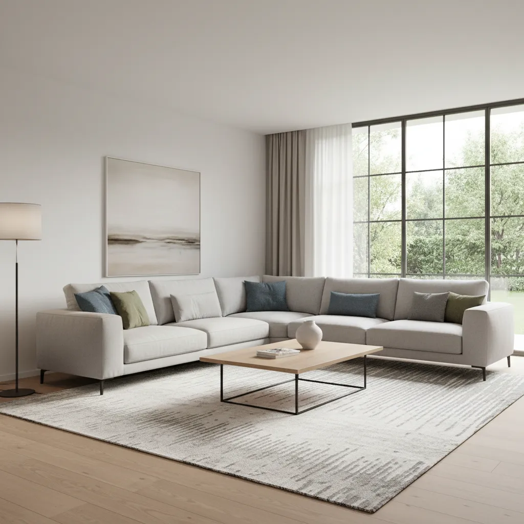 realistic 3D interior rendering preview of modern living room design
