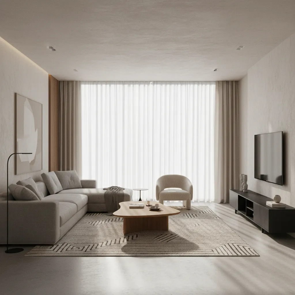Realistic 3D living room rendering created with interior design software