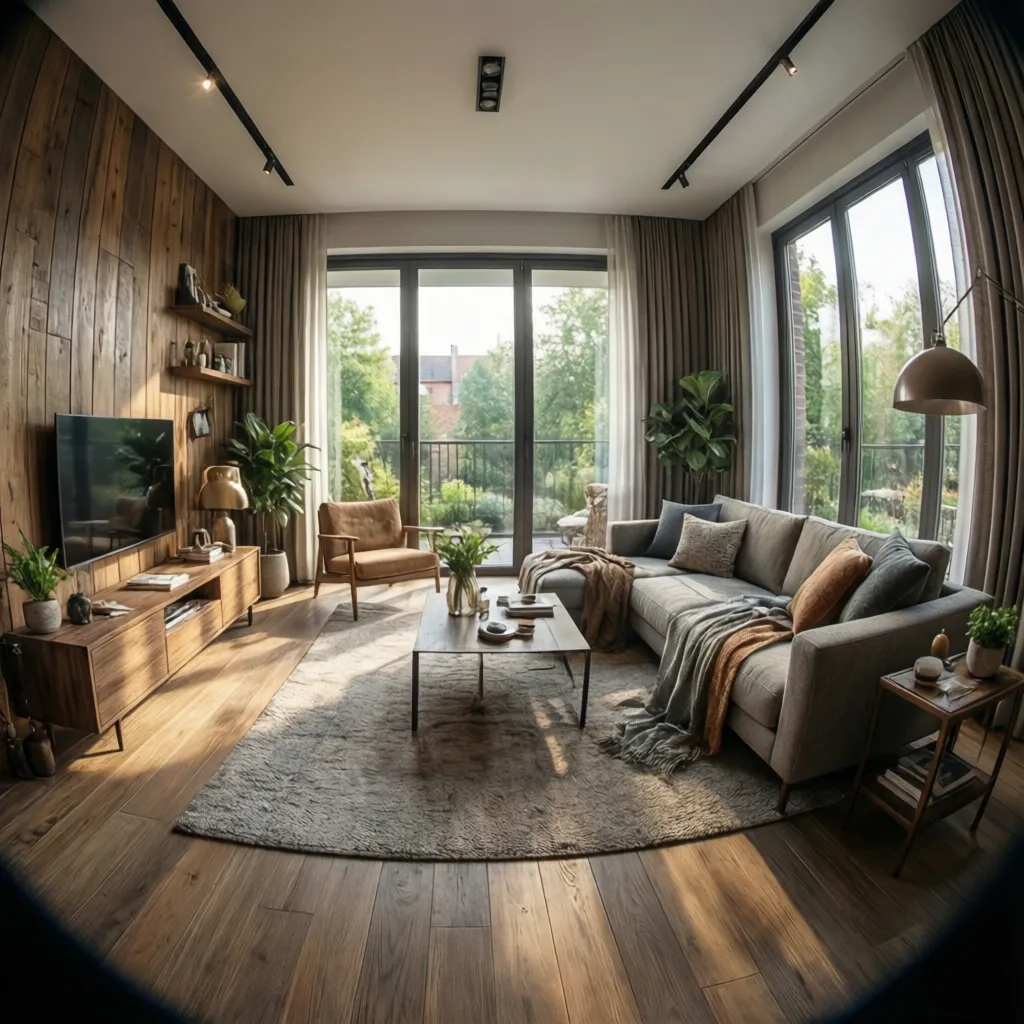 Render realista de interior de casa diseñado digitalmente