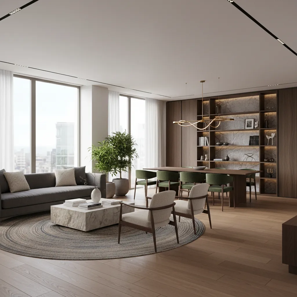 Render hiperrealista de un interior residencial moderno
