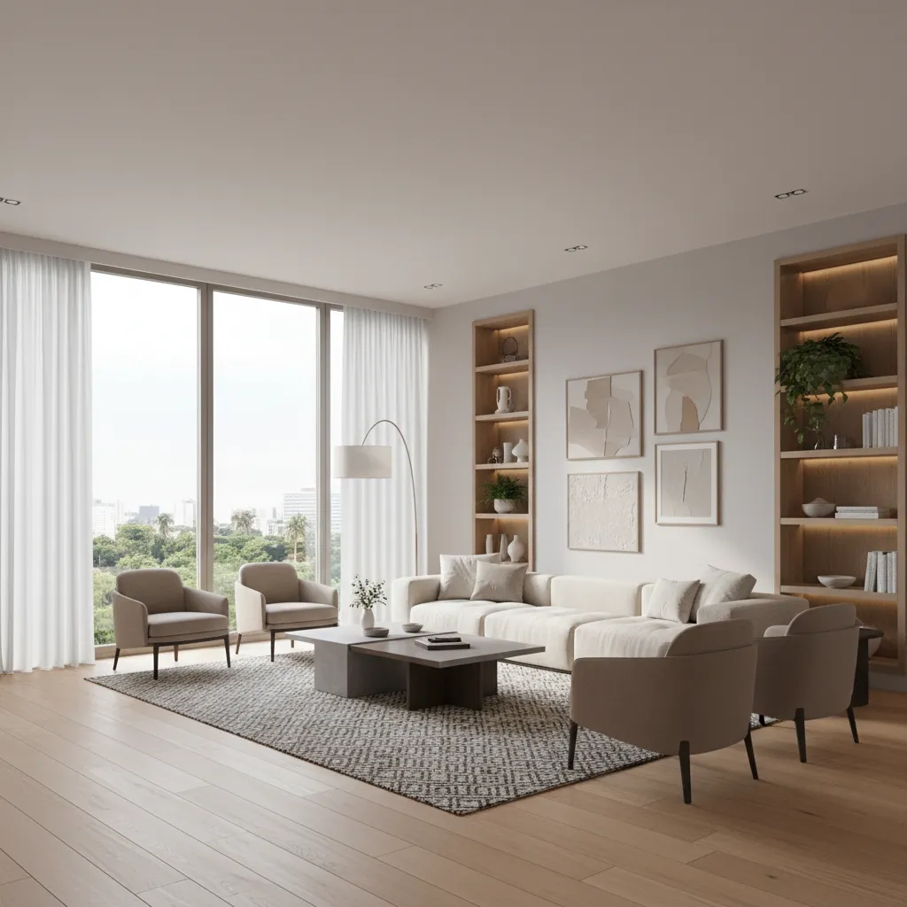 Render realista de una casa moderna generado por software de diseño interior