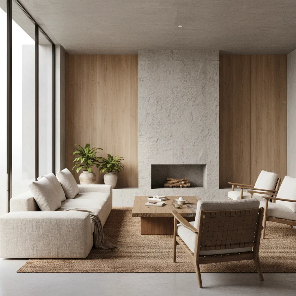 render realista de salón moderno generado por software de diseño