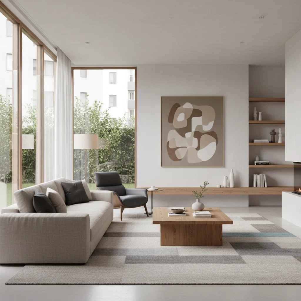 Render realista de salón moderno generado con herramientas digitales de diseño