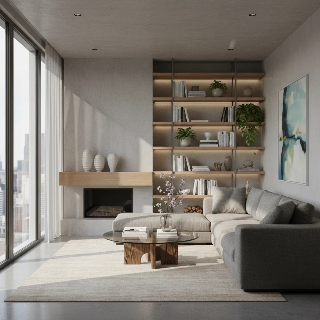 Highly realistic interior render demonstrating advanced lighting and materials