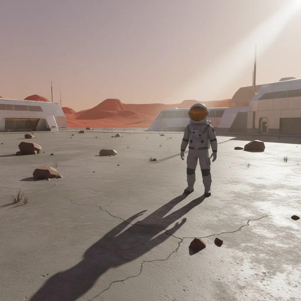 real time engine shadow map example showing character casting dynamic shadow