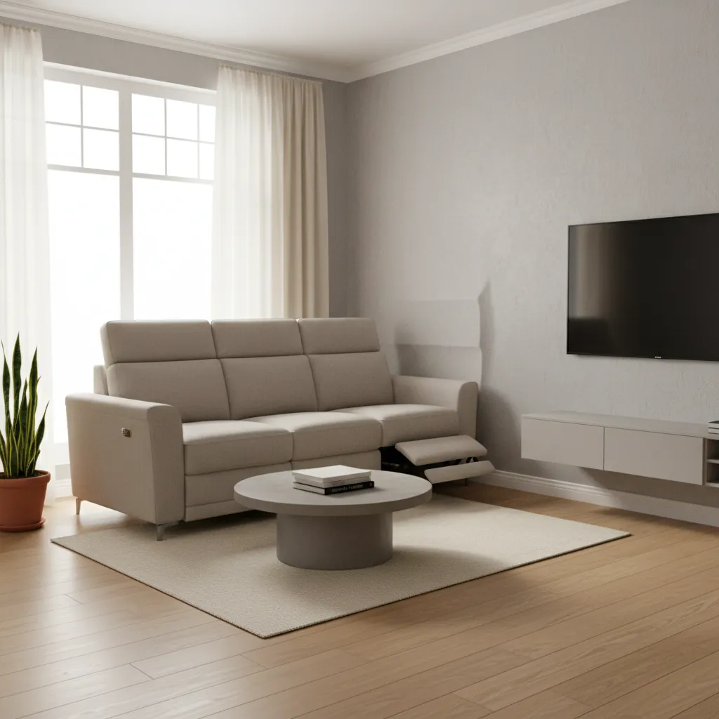 reclining sofa placed too close to wall showing clearance problem