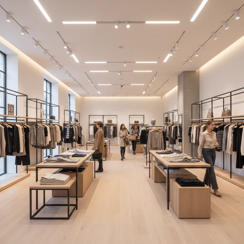 Interior de tienda con recorrido de cliente bien diseñado