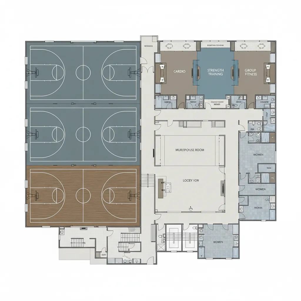 Free Online Recreation Center Floor Plan Designer