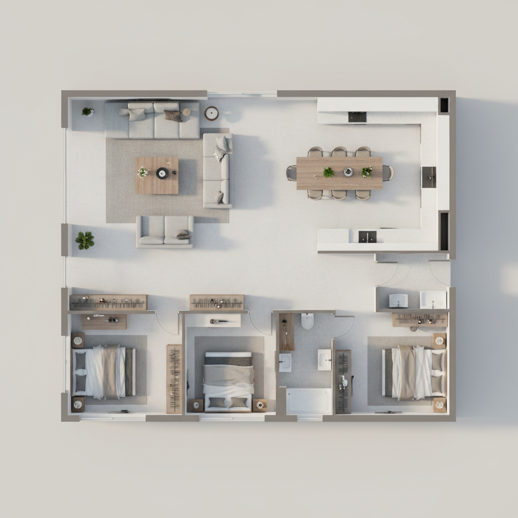Rectangular House Layput 2400 Sq Ft Rectangular House Plans That Fix Dark, Long Layouts