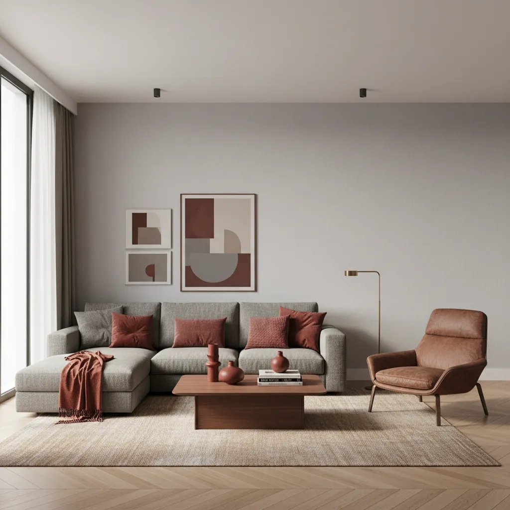 Is a Red Brown and Grey Living Room Right for Your Home Style