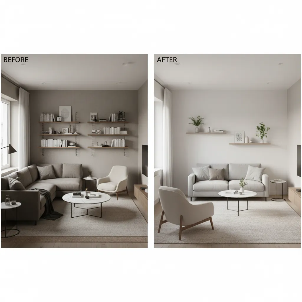 Comparación de distribución de salón pequeño antes y después