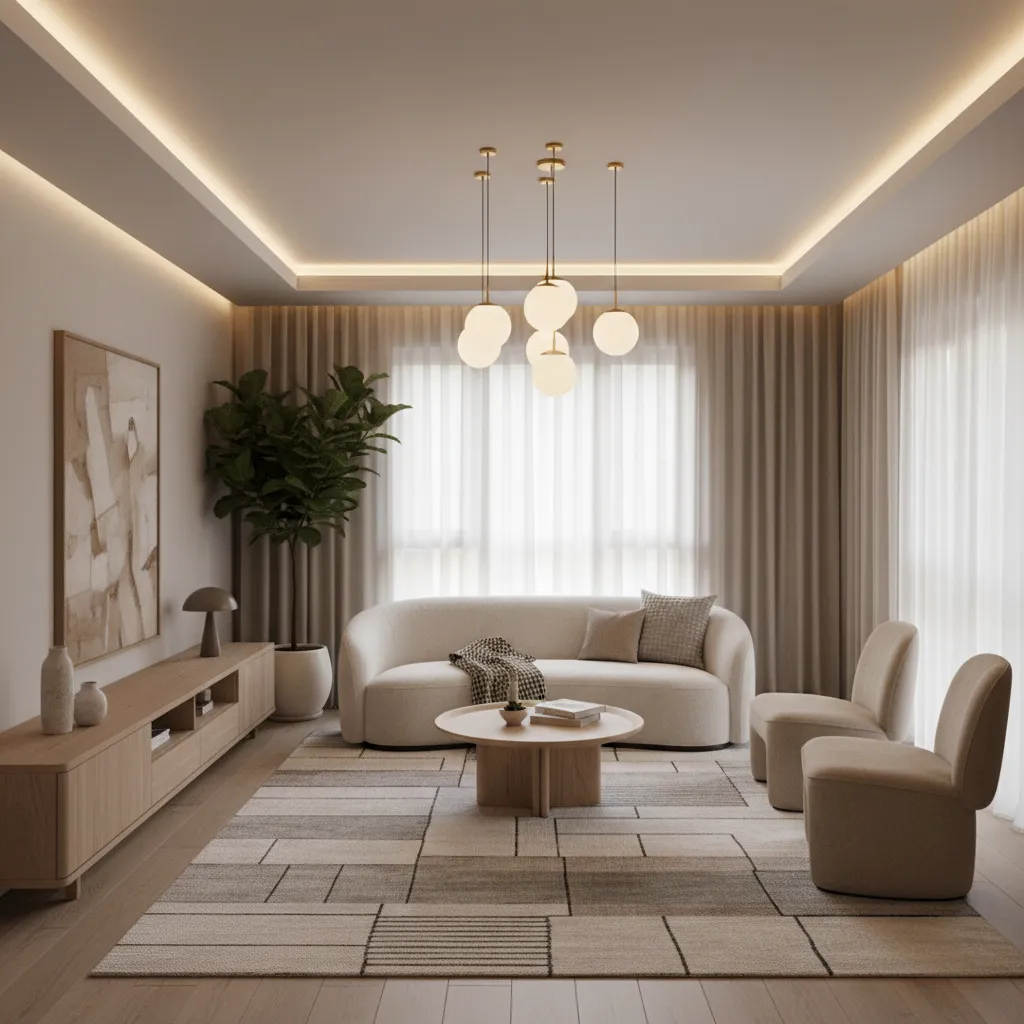 Salón moderno reorganizado con mejor distribución de muebles